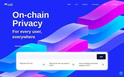 Website screenshot of COTI (2026-05-19)