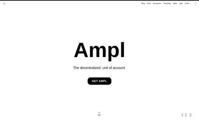 Website screenshot of Ampleforth (2026-05-22)