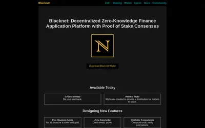Website screenshot of Blacknet (2026-05-20)