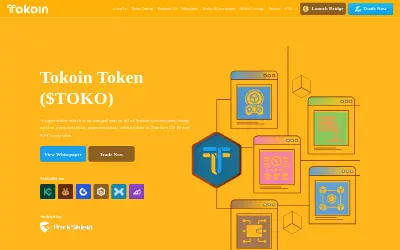 Website screenshot of Tokoin (2026-06-24)