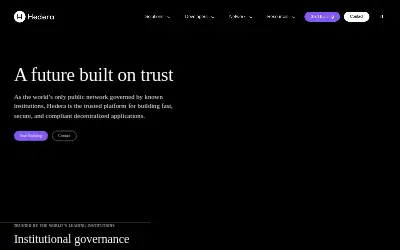 Website screenshot of Hedera Hashgraph (2026-05-29)