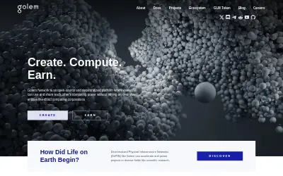 Website screenshot of Golem (2026-05-23)
