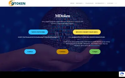 Website screenshot of MDTOKEN (2026-05-20)
