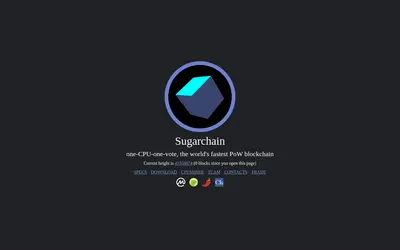 Website screenshot of Sugarchain (2026-04-26)