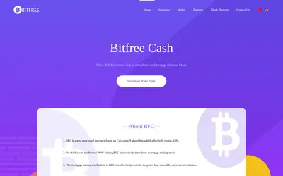 Website screenshot of Bitcoin Free Cash (2026-05-22)