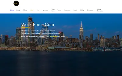 Website screenshot of Work Force Coin  (2026-04-25)