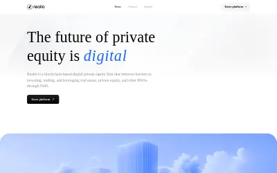 Website screenshot of Realio Network (2026-05-23)