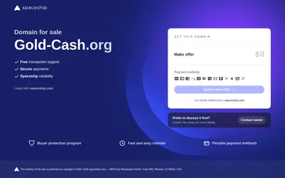 Website screenshot of Gold Cash (2026-04-20)