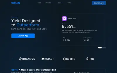 Website screenshot of Origin Protocol (2026-05-21)
