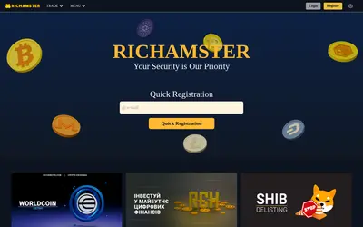 Website screenshot of Richamster Token (2026-05-20)