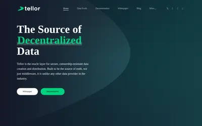 Website screenshot of Tellor (2026-05-20)