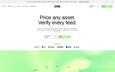 Website screenshot of DIA (2026-05-20)