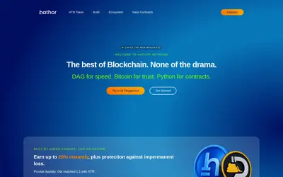 Website screenshot of Hathor Network (2026-04-26)