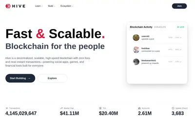 Website screenshot of Hive Backed Dollar (2026-04-25)