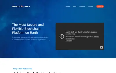 Website screenshot of Dragonchain (2026-05-22)