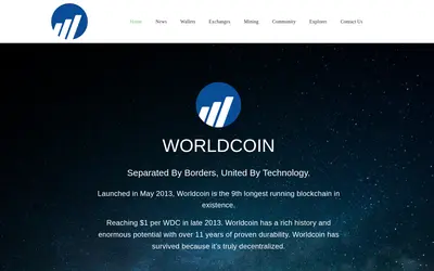 Website screenshot of WorldCoin (2026-05-20)