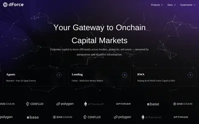 Website screenshot of dForce Token (2026-05-19)