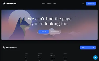 Website screenshot of FOX Token (2026-04-25)