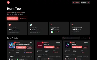 Website screenshot of HUNT (2026-05-19)