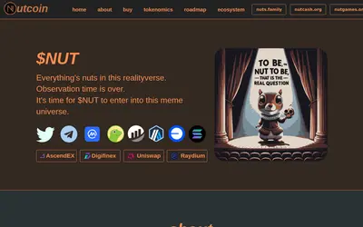 Website screenshot of Nutcoin (2026-04-25)