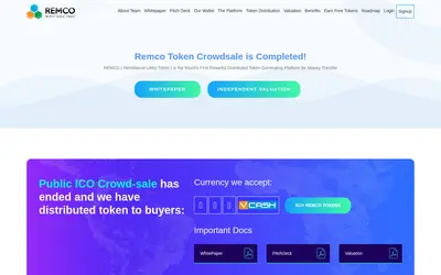 Website screenshot of Remittance Token (2026-05-19)