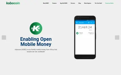 Website screenshot of Kobocoin (2026-05-23)