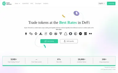 Website screenshot of Kyber Network (2026-05-21)