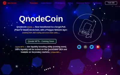 Website screenshot of QnodeCoin (2026-05-30)