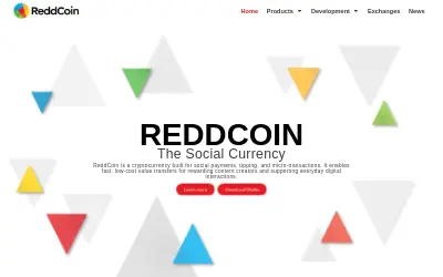 Website screenshot of ReddCoin (2026-05-29)