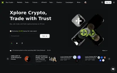 Website screenshot of XT.com Token (2026-05-21)