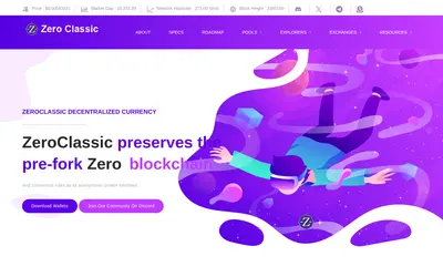 Website screenshot of ZeroClassic (2026-04-25)