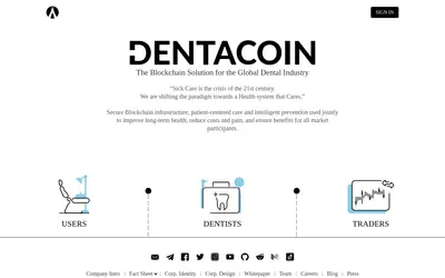 Website screenshot of Dentacoin (2026-04-24)
