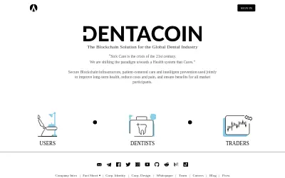 Website screenshot of Dentacoin (2026-05-29)