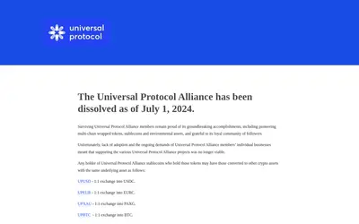 Website screenshot of Universal US Dollar (2026-04-25)
