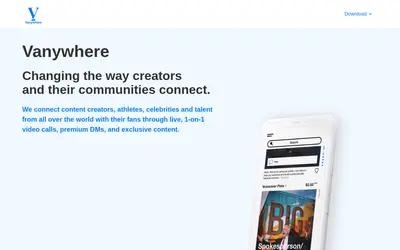 Website screenshot of Vanywhere (2026-05-19)
