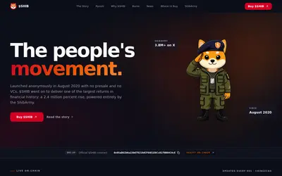 Website screenshot of Shiba Inu (2026-04-21)