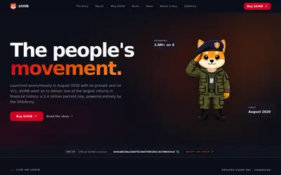 Website screenshot of Shiba Inu (2026-05-21)