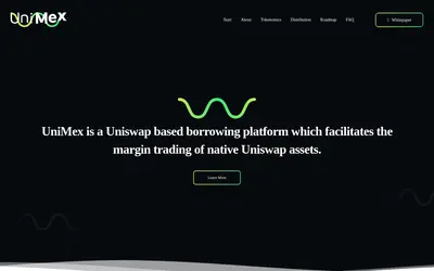 Website screenshot of UniMex Finance (2026-05-22)