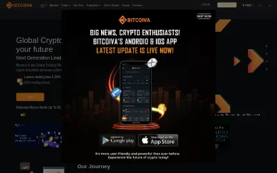 Website screenshot of Bitcoiva (2026-05-23)