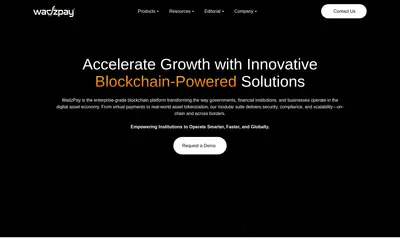 Website screenshot of WadzPay Token (2026-05-20)