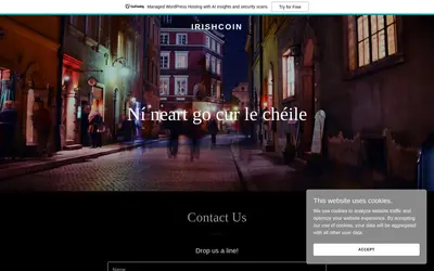 Website screenshot of IrishCoin (2026-04-22)