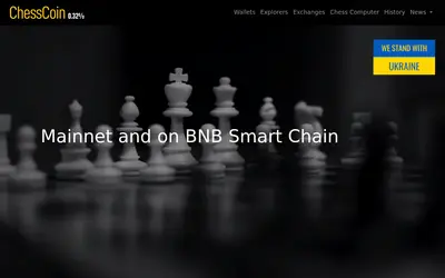 Website screenshot of ChessCoin 0.32% (2026-04-26)