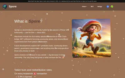 Website screenshot of Spore (2026-04-25)