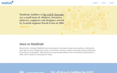 Website screenshot of MaidSafeCoin (2026-05-22)