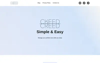 Website screenshot of Creed Finance (2026-05-20)