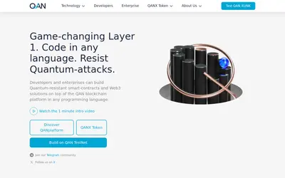 Website screenshot of QANplatform (2026-04-25)