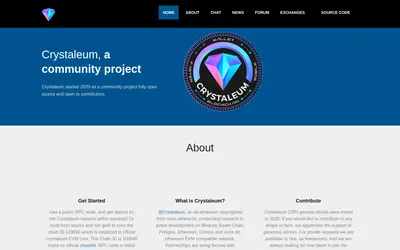 Website screenshot of Crystaleum (2026-05-20)