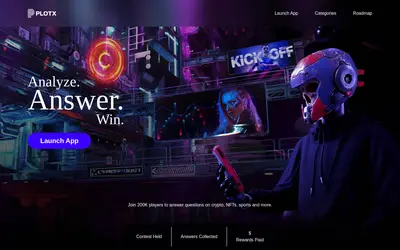 Website screenshot of PlotX (2026-05-20)