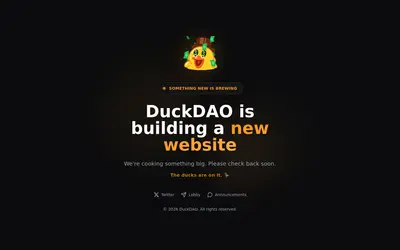 Website screenshot of DuckDaoDime (2026-05-19)