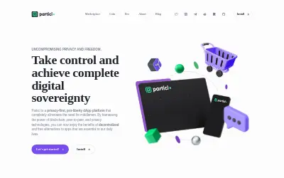 Website screenshot of Particl (2026-05-23)